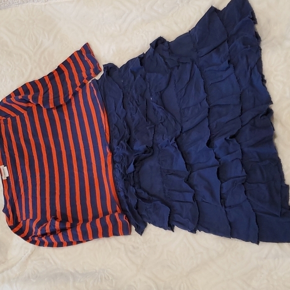 Crewcuts Nautical Stripes and Ruffles  dress. Size 10. GUC! - Picture 1 of 3